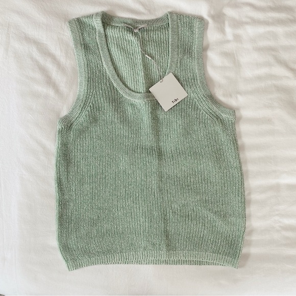 Tibi Sweaters - Tibi Light Green V-Neck Sweater